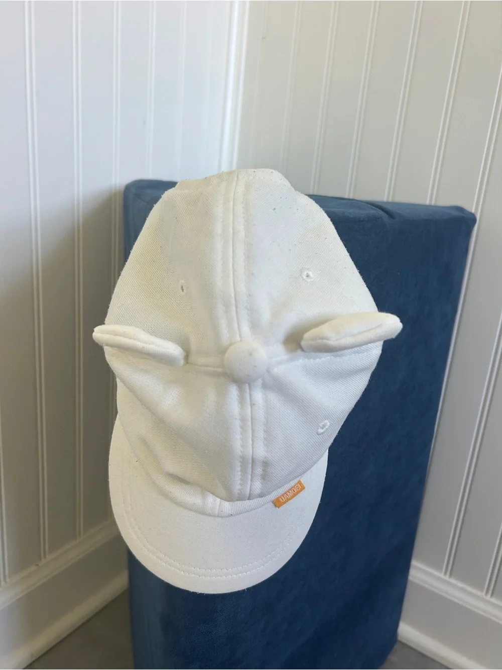 Toddler White and Grey Baseball Cap Set Bear Ear Details -